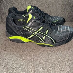 Asics Black and Neon Yellow Athletic Tennis Shoes